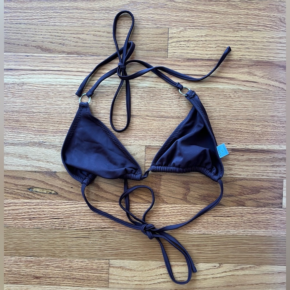Tiger Mist Brown Triangle Bikini Top